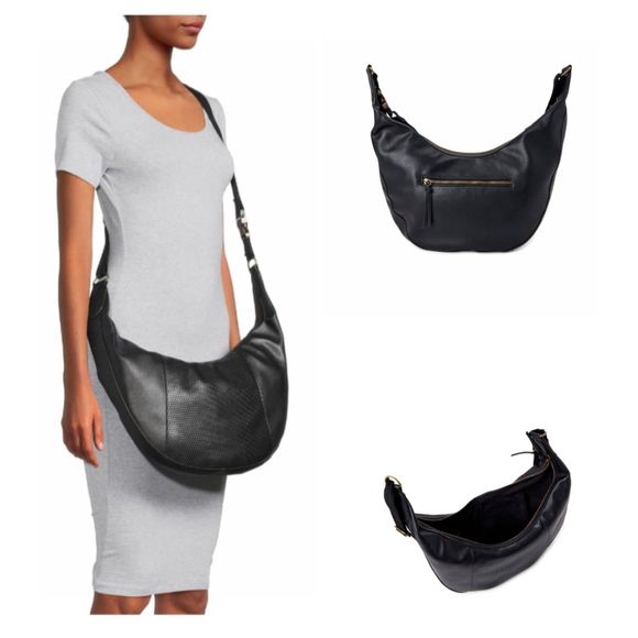 Time and Tru Women’s Marcela Hobo Handbag Or Cross Body Purse New black - Picture 3 of 8